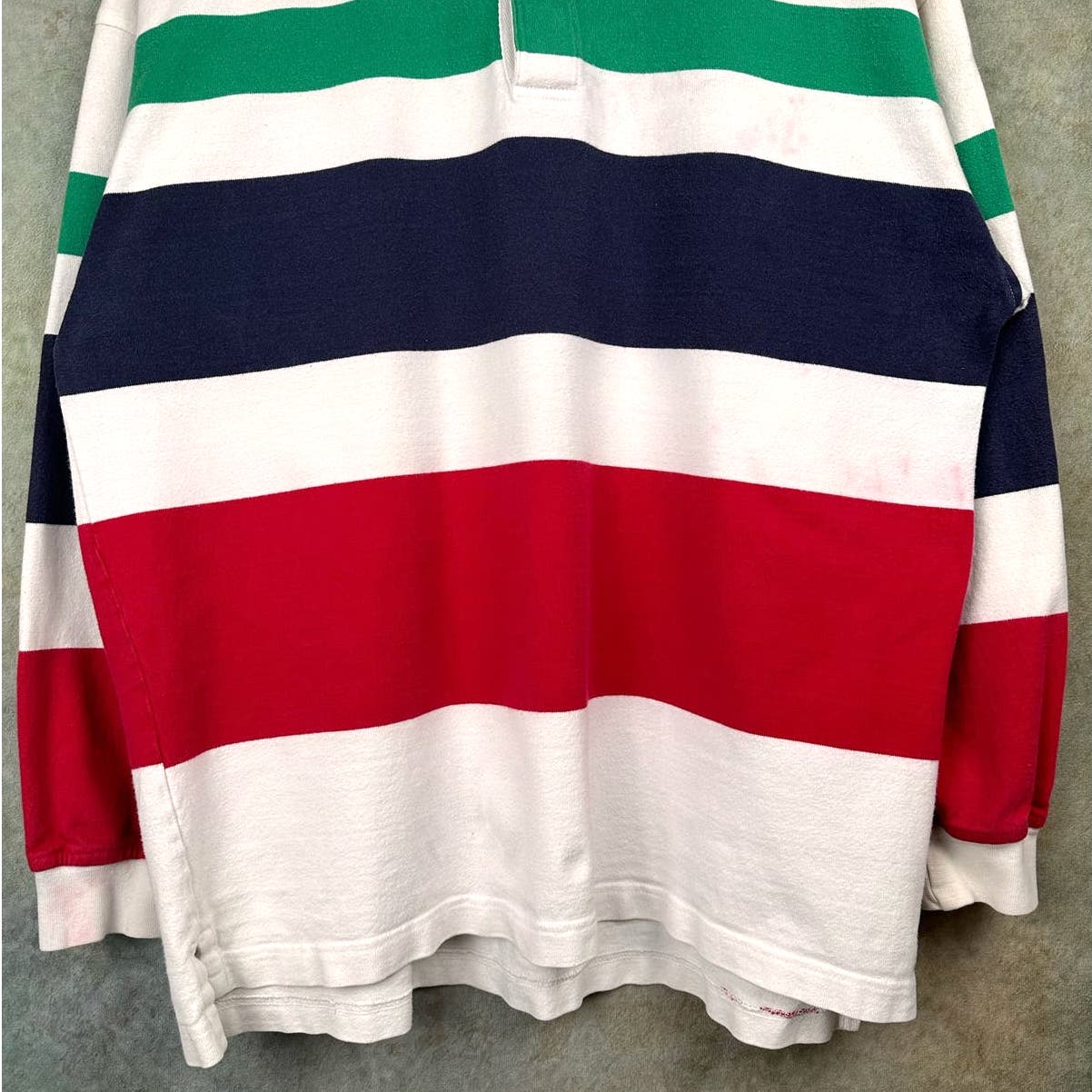 Vintage 90s Striped Rugby Polo Shirt Sz L