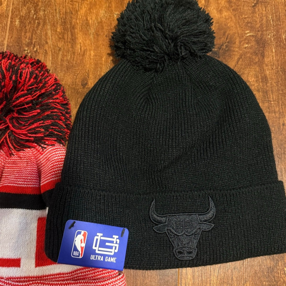 Chicago Bulls NBA Ultra Game Beanie Hat Bundle of 2 Winter Basketball Sports NWT