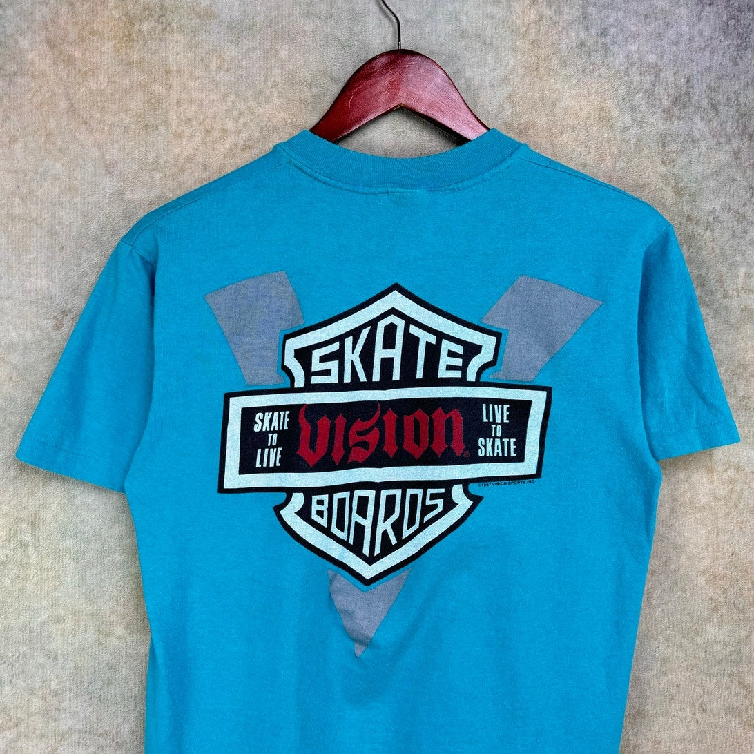 Vintage Vision Street Wear Skate To Live Skate Boards T Shirt M