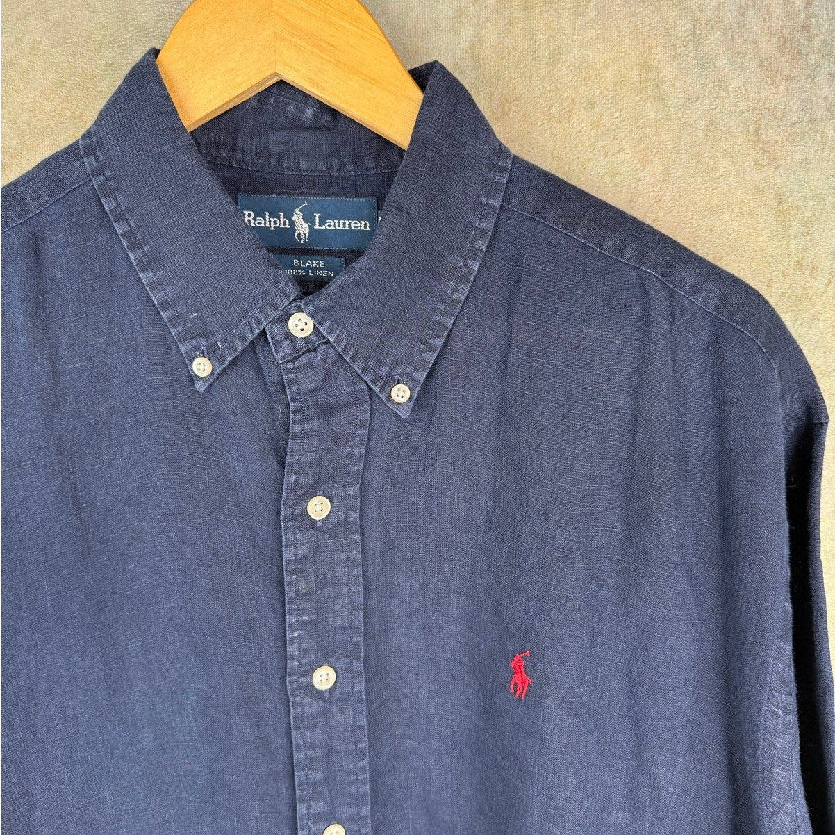 VTG 90s Polo Ralph Lauren 100% Linen Shirt L