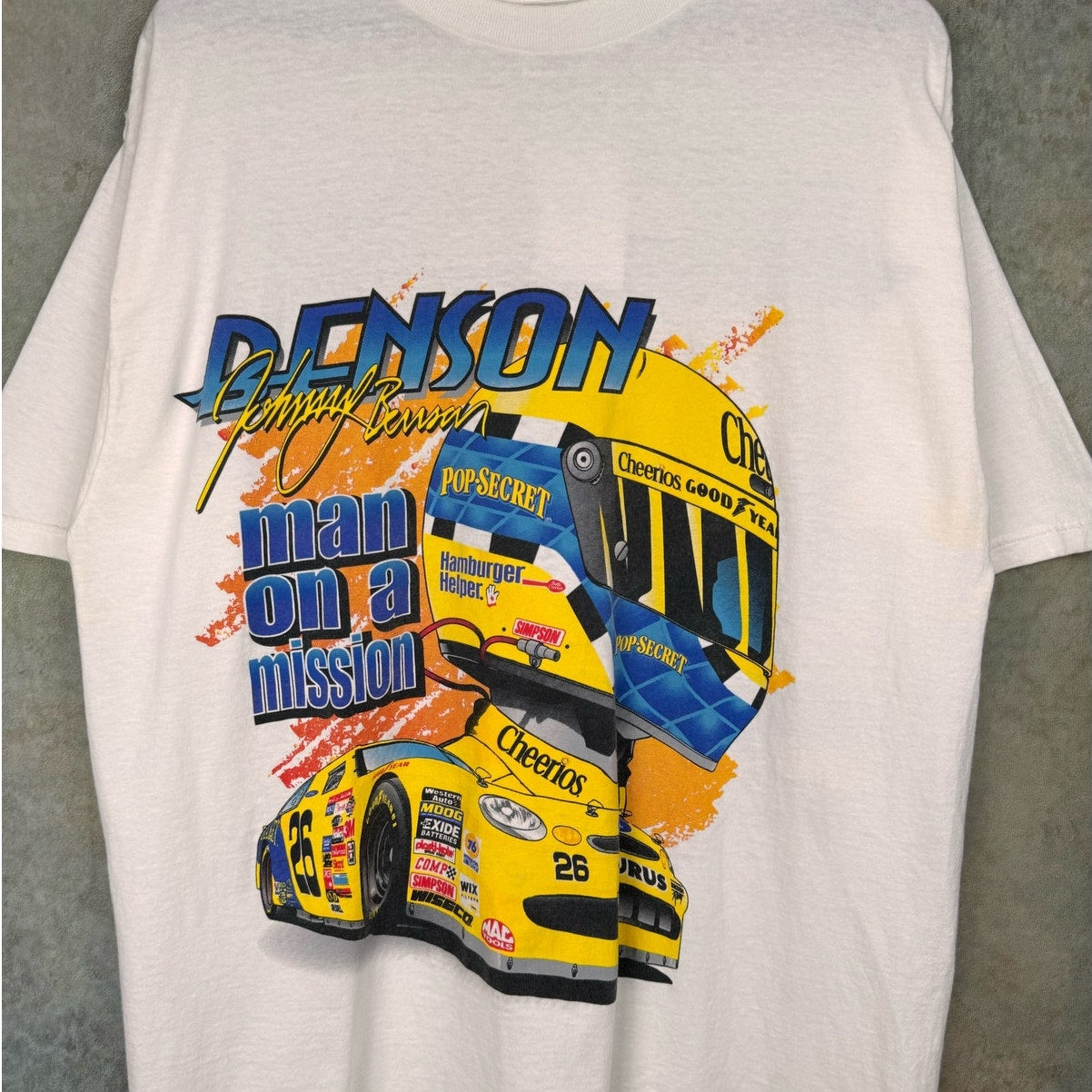 VTG 90s Nascar Big Print T Shirt XL
