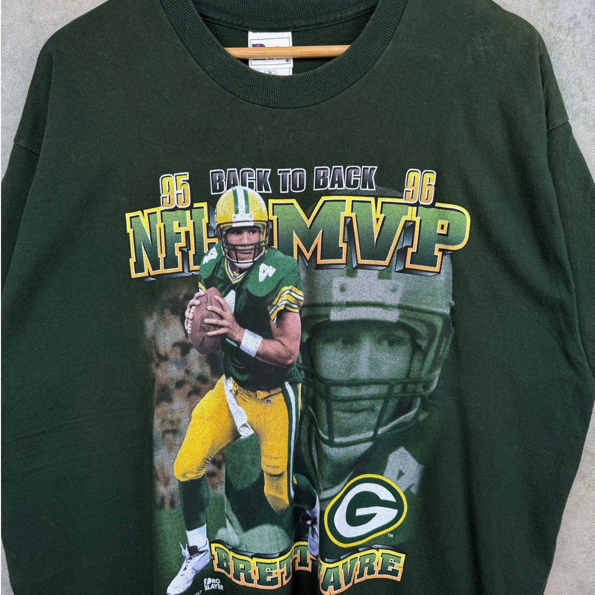 VTG 1996 Brett Farve NFL Back to Back MVP T Shirt XL