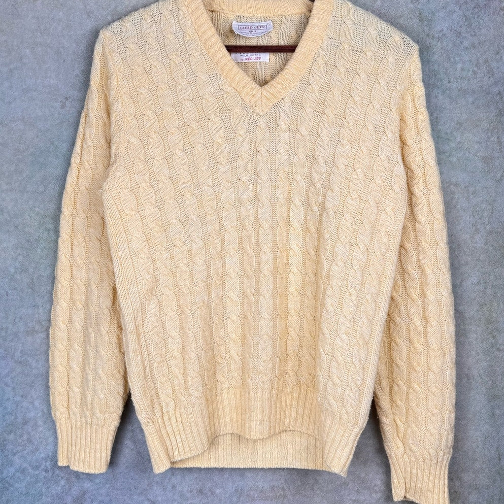 VTG 80s Lord Jeff Cable Knit Sweater S