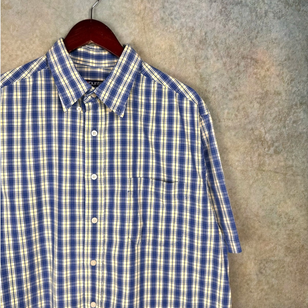 VTG 90s Puritan Plaid Short Sleeve Shirt L