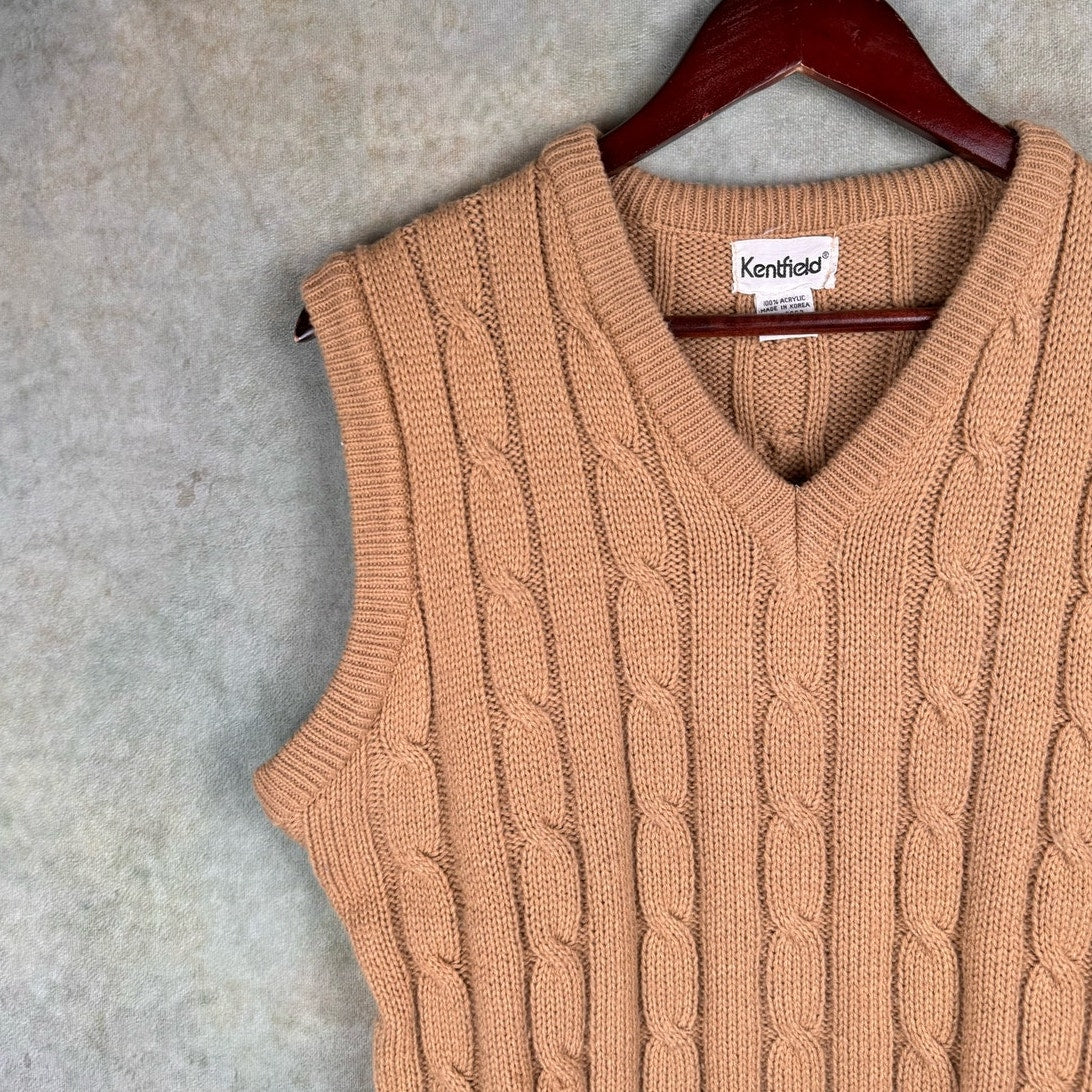 VTG 90s Cable Knit Sweater Vest M