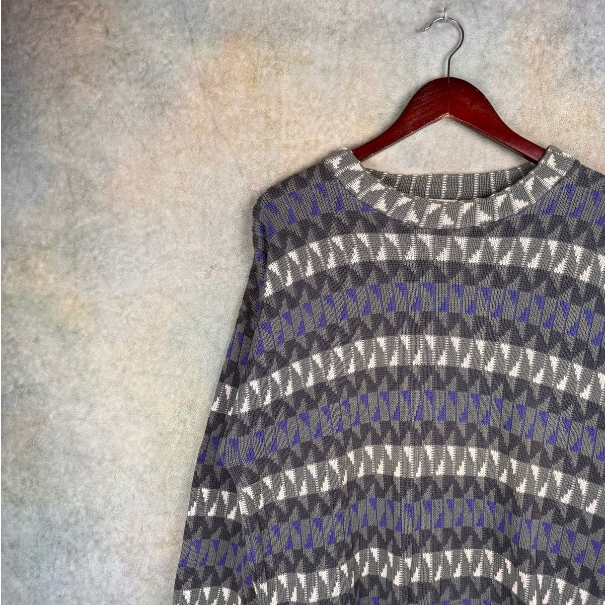 VTG 90s Striped Knit Sweater L