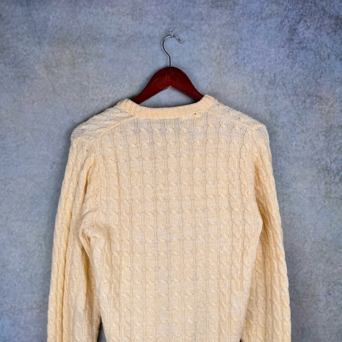 VTG 80s Lord Jeff Cable Knit Sweater S