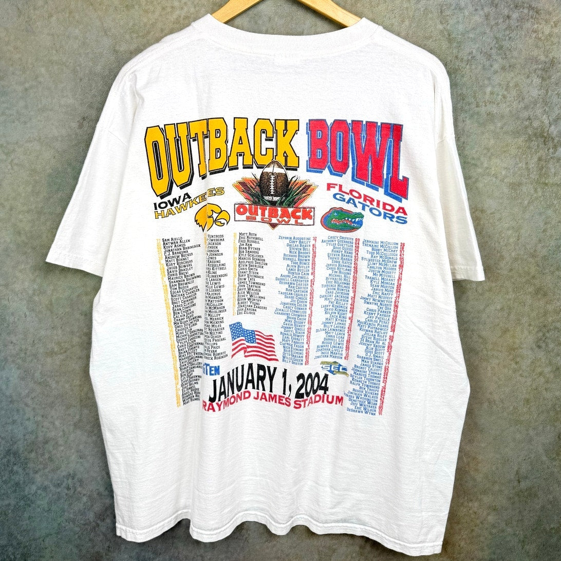 VTG 2004 Florida Gators NCAA Outback Bowl T Shirt XL