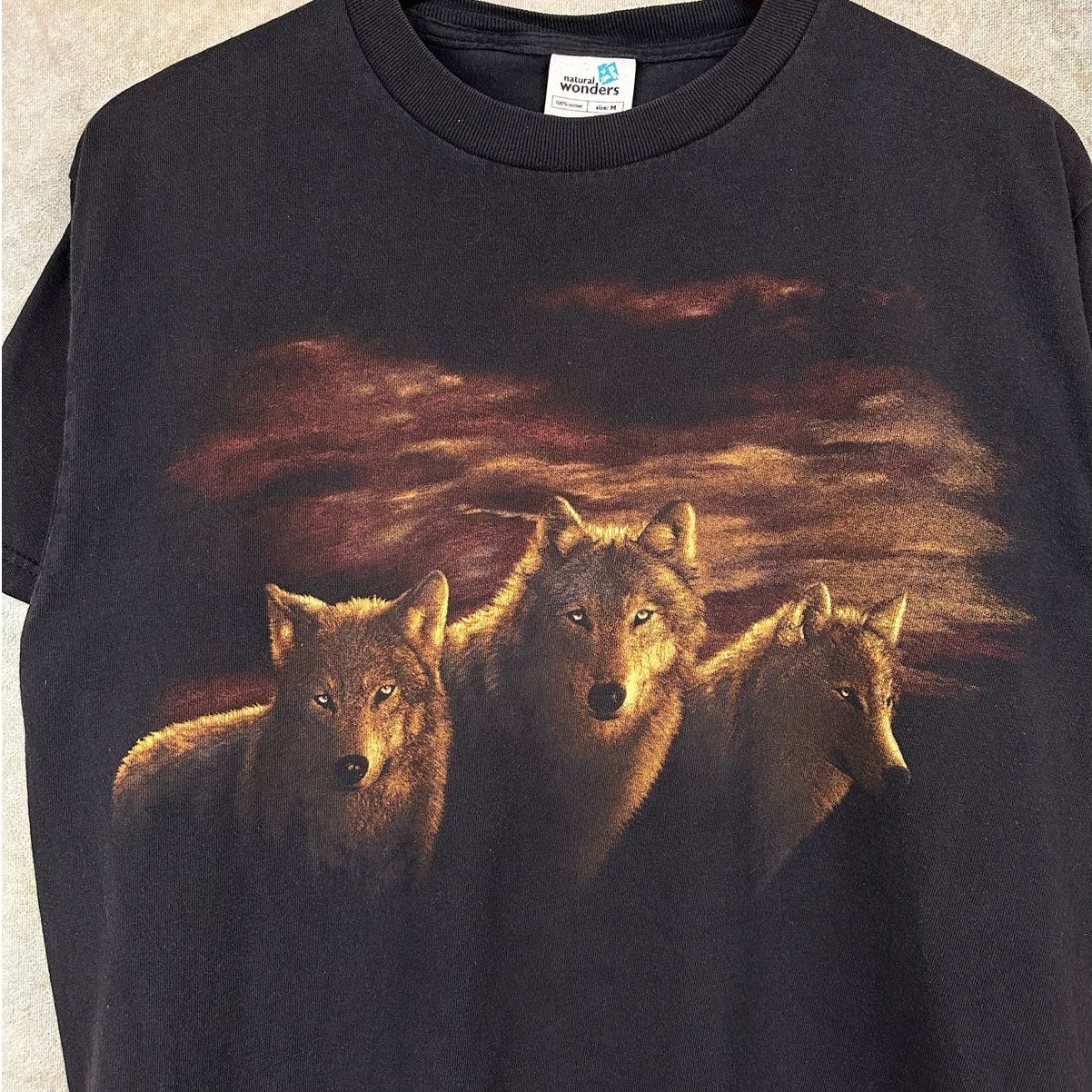 Vintage 90s Wolf Graphic T Shirt M