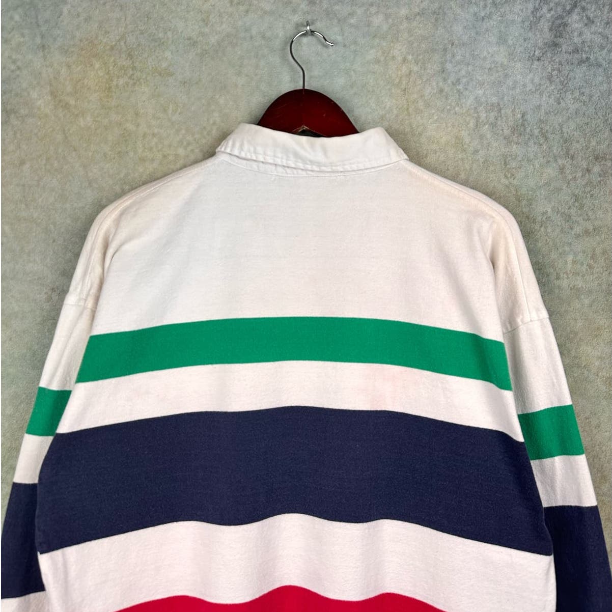 Vintage 90s Striped Rugby Polo Shirt Sz L