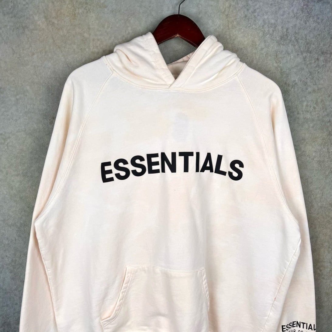 Fear of God Essentials Creme Hoodie Sweatshirt Sz L