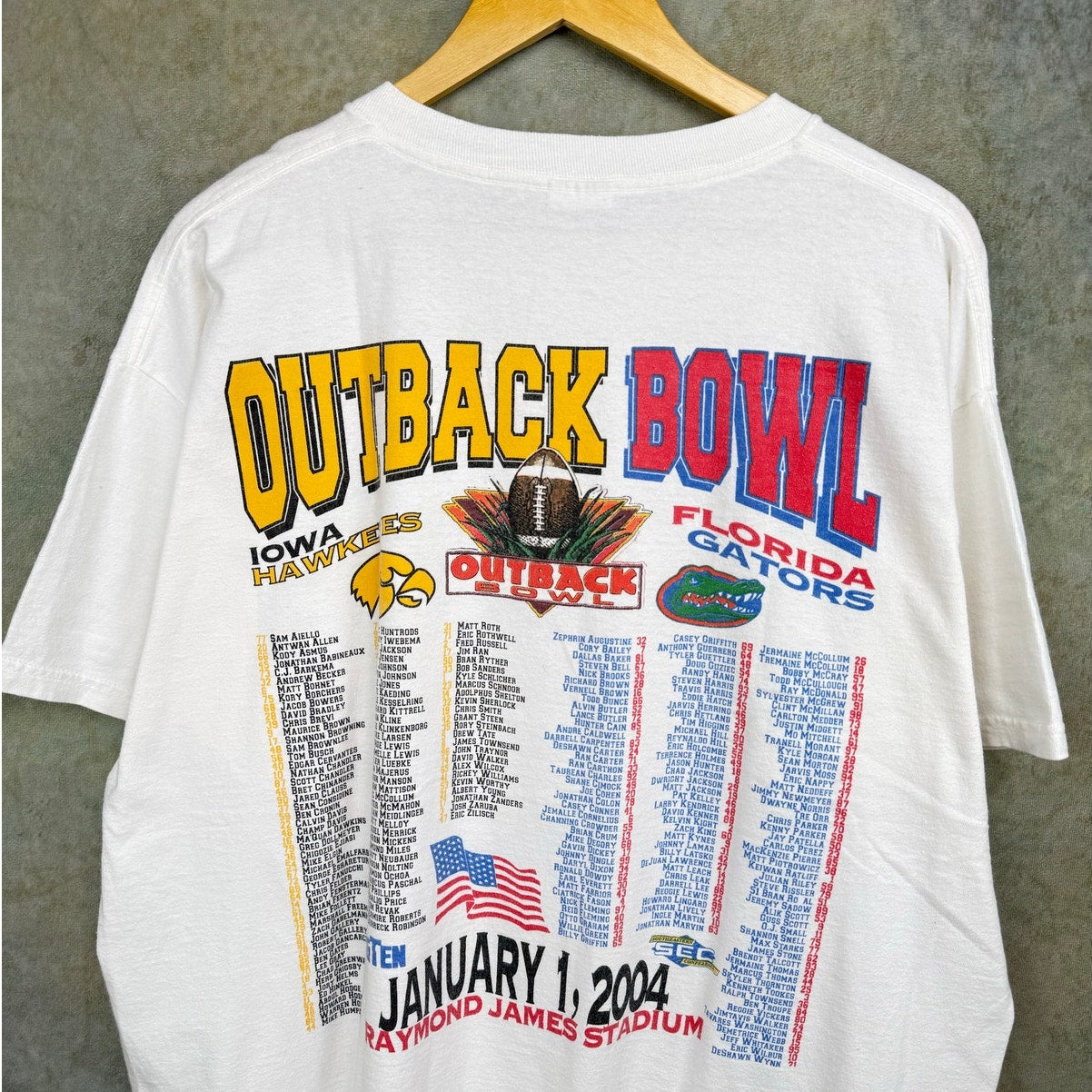 VTG 2004 Florida Gators NCAA Outback Bowl T Shirt XL