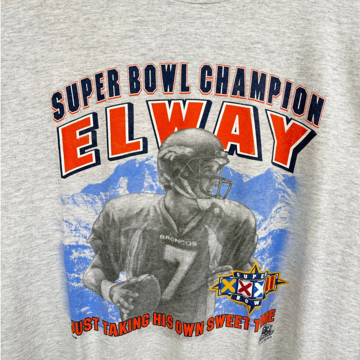 VTG 1996 Denver Broncos John Elway Super Bowl Tee L
