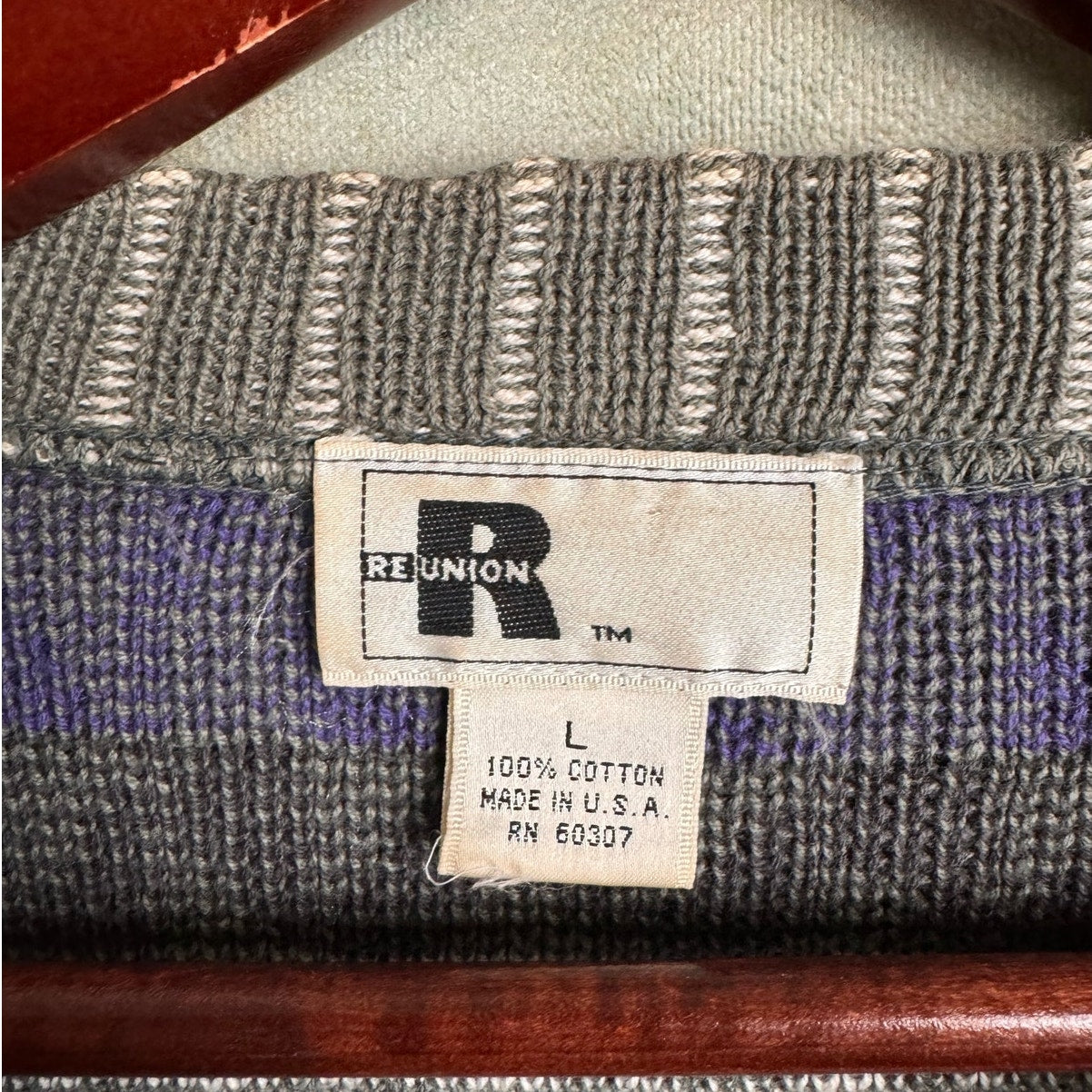 VTG 90s Striped Knit Sweater L