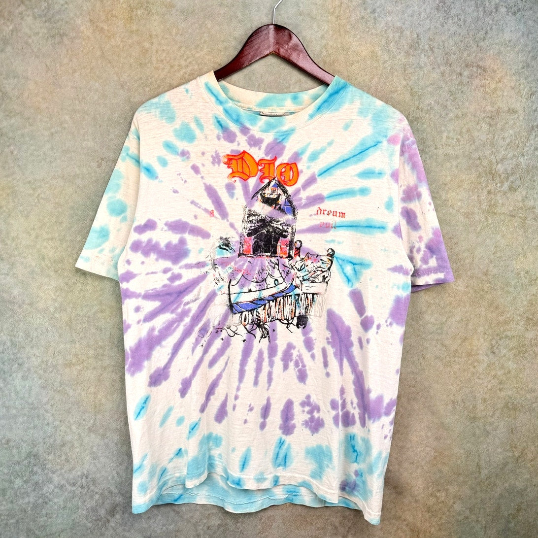 VINTAGE MEGADETH PEACE SELLS 1986 BAND T SHIRT SZ L SINGLE STITCH METAL TIE DYE