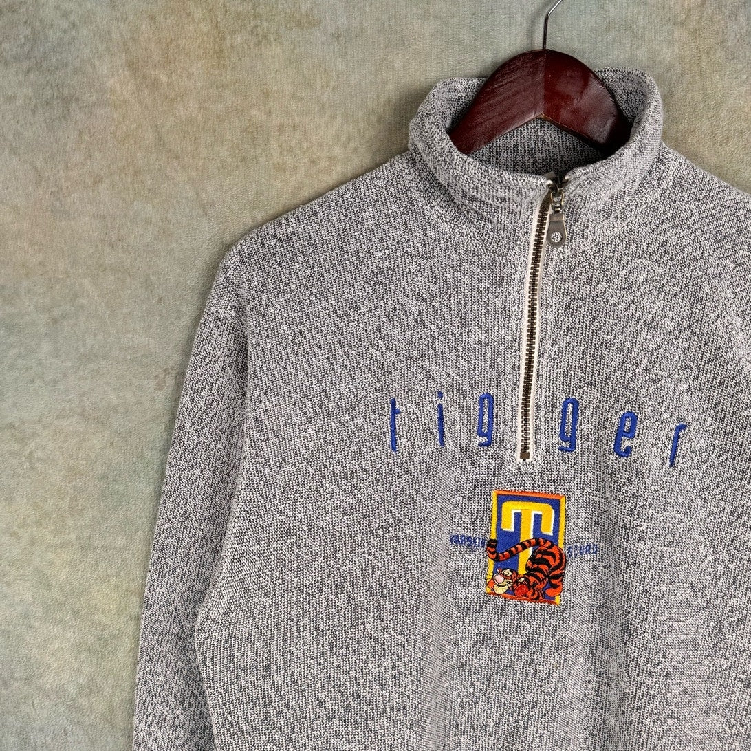 VTG 90s Disney Tigger Q Zip Sweate S