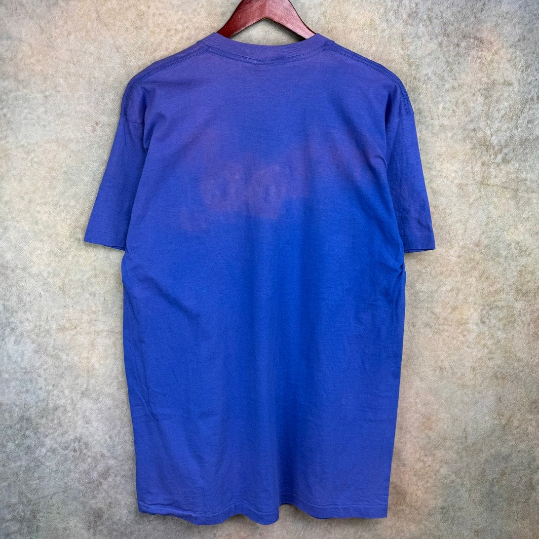 Vintage 80s Nike T Shirt Sz XL Blue Just Do It Logo Gray Tag USA Made Retro