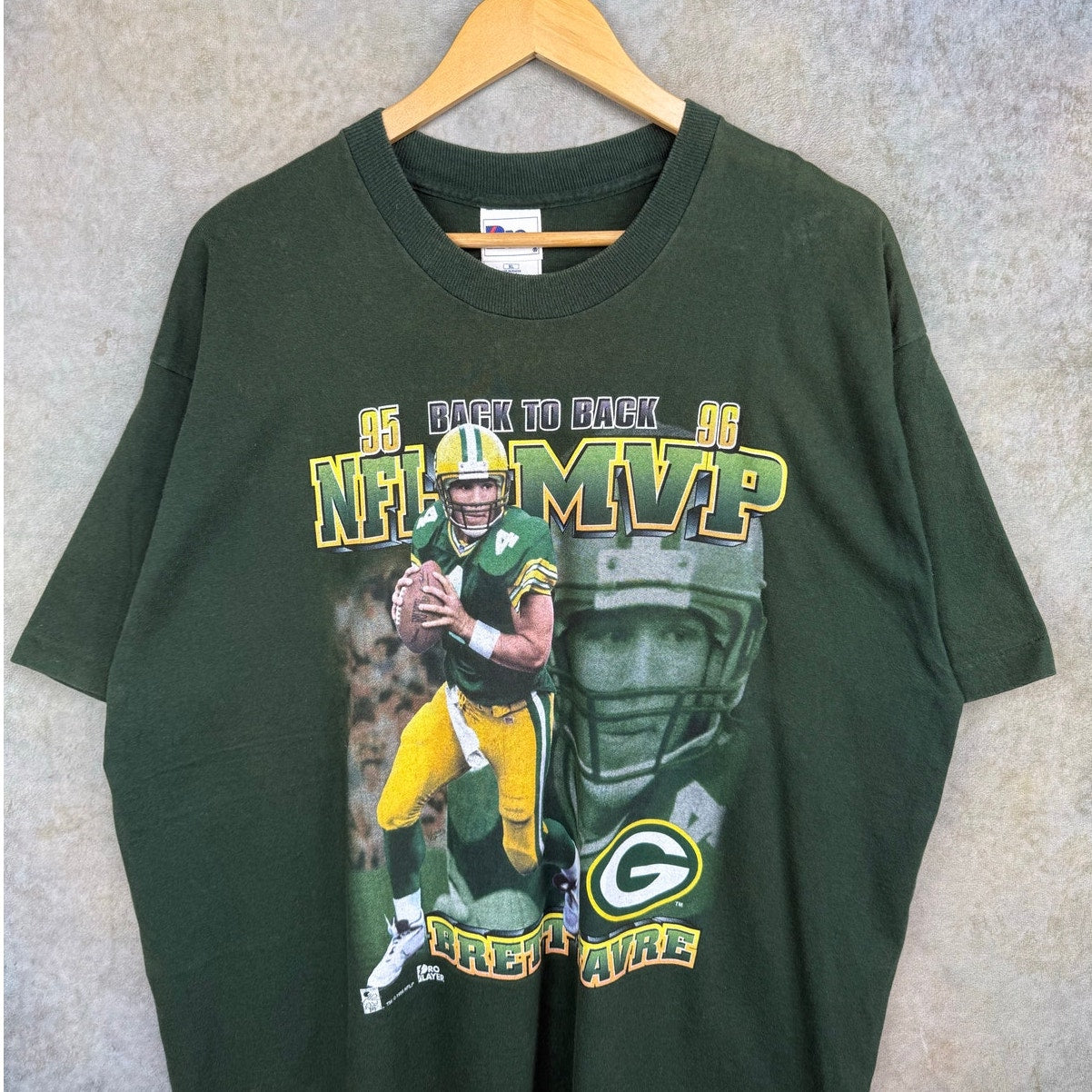 VTG 1996 Brett Farve NFL Back to Back MVP T Shirt XL