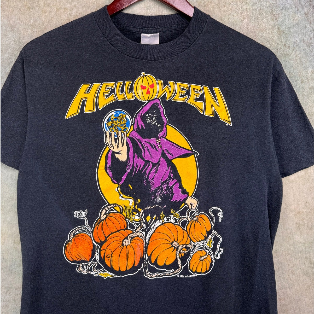 Vintage 1987 Helloween World Tour T Shirt Sz L Welcome To The Future Metal Band