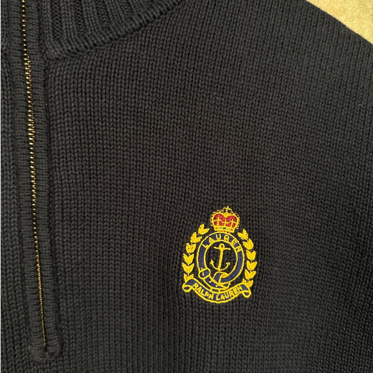 VTG 90s Ralph Lauren Cookie Crest Sweater M