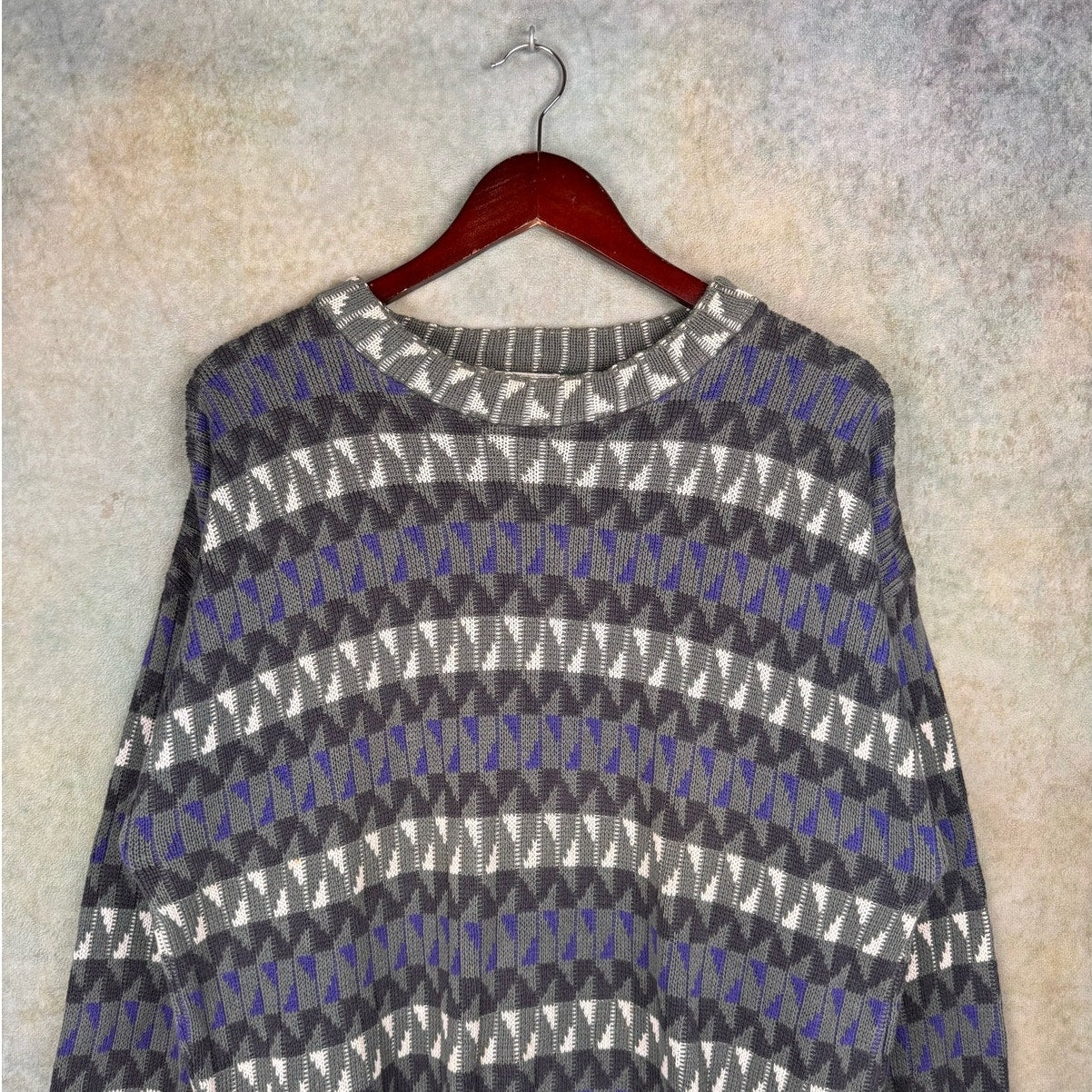 VTG 90s Striped Knit Sweater L