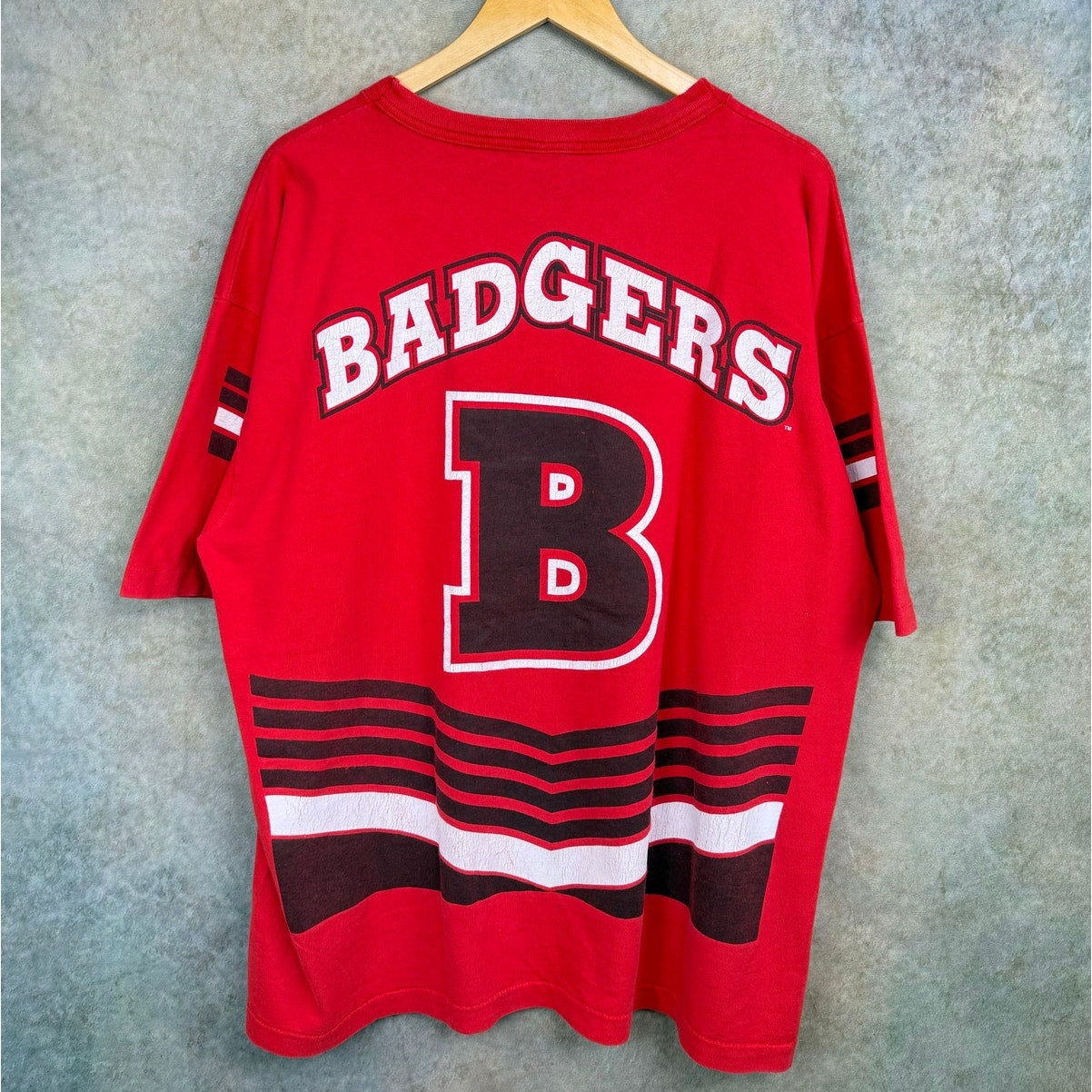 VTG 90s Wisconsin Badgers AOP T Shirt XL