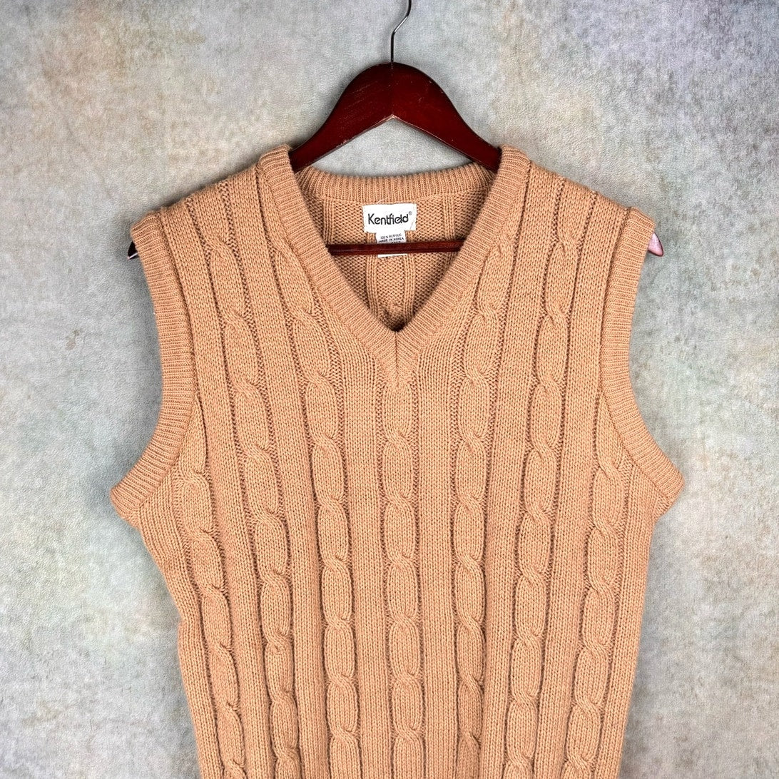 VTG 90s Cable Knit Sweater Vest M