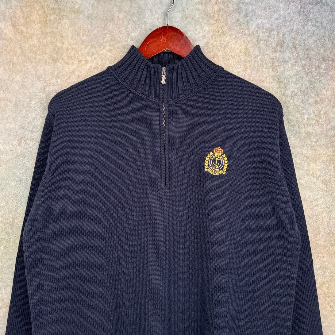 VTG 90s Ralph Lauren Cookie Crest Sweater M