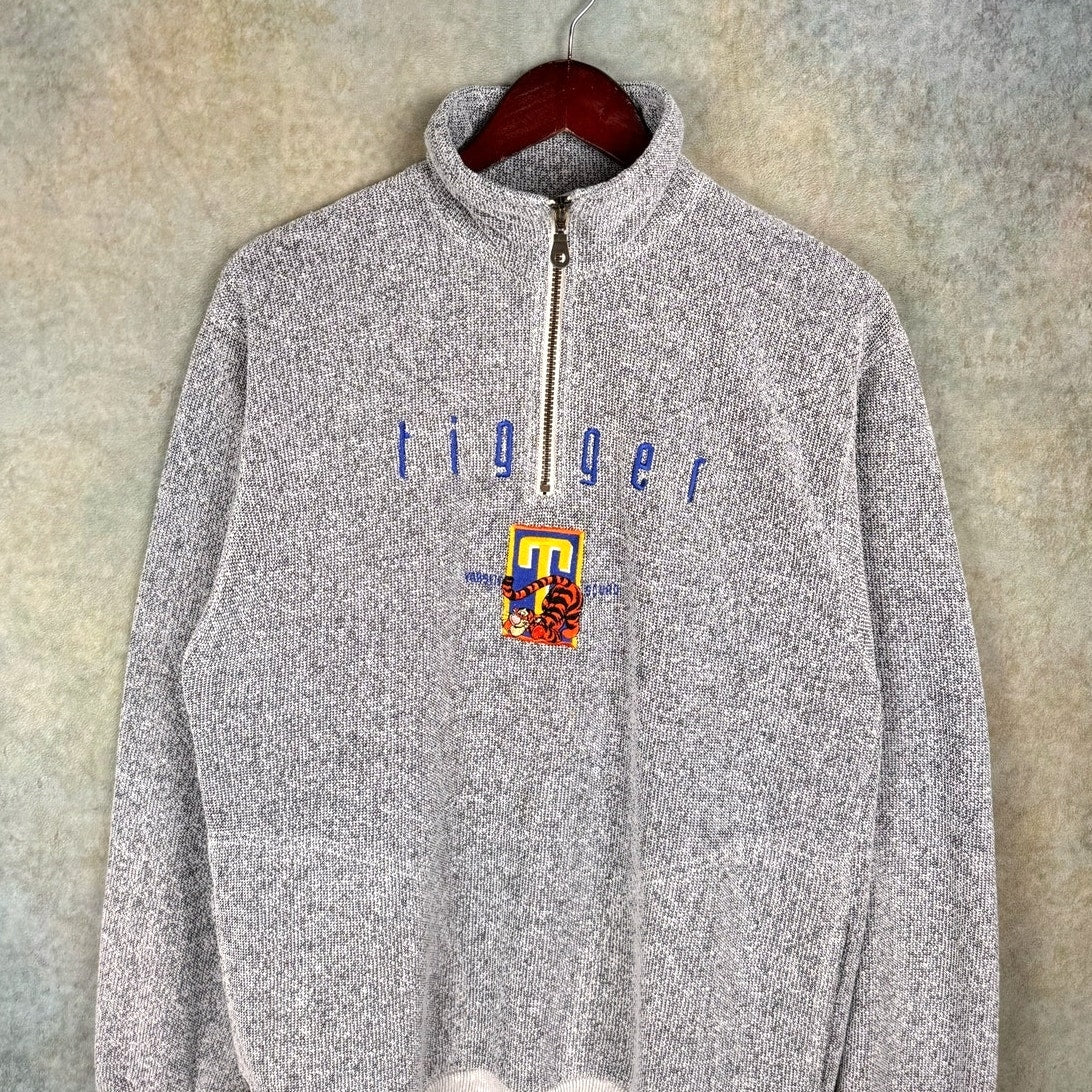 VTG 90s Disney Tigger Q Zip Sweate S