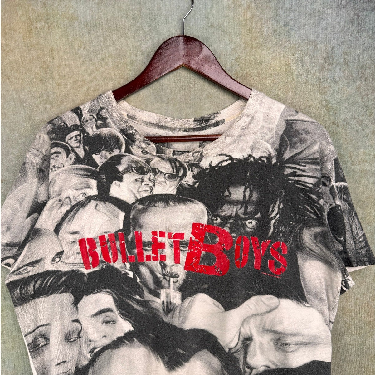 VTG 1991 Bullet Boys AOP Single Stitch T Shirt L
