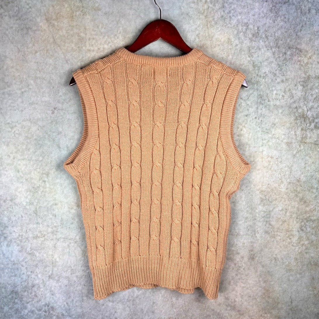 VTG 90s Cable Knit Sweater Vest M