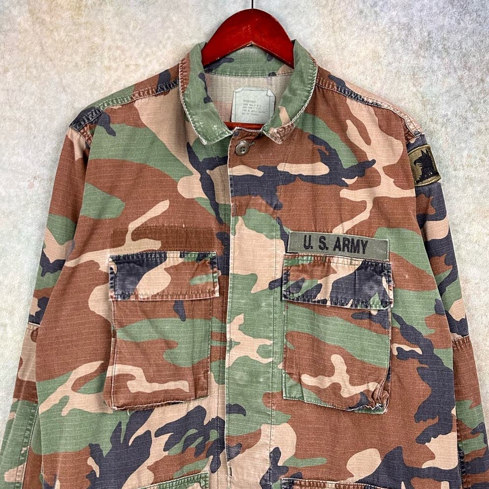 Vintage US Army Military Camo Shirt M
