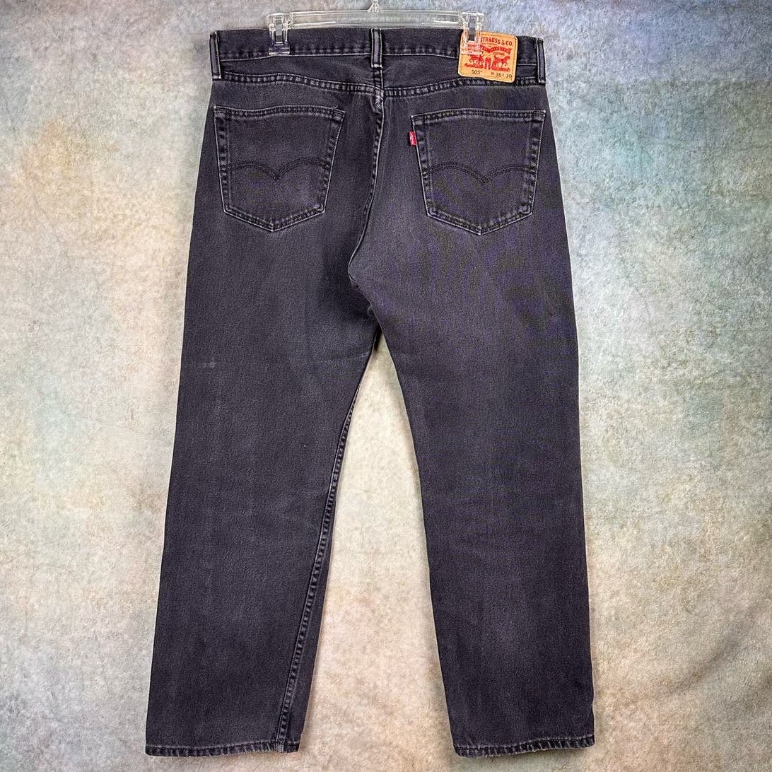 Vintage Levis 505 Black Denim Jeans 36x30