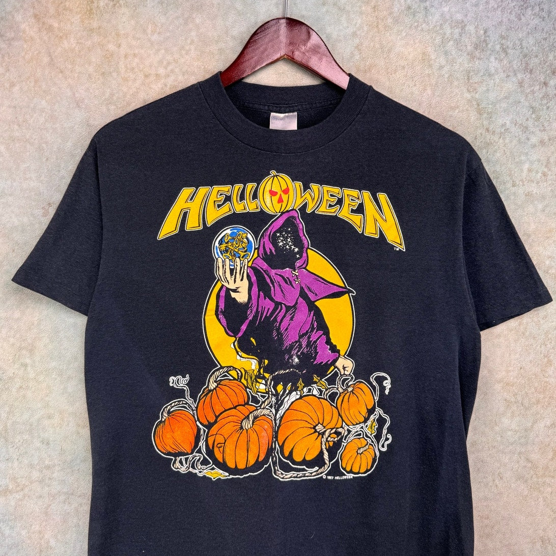 Vintage 1987 Helloween World Tour T Shirt Sz L Welcome To The Future Metal Band