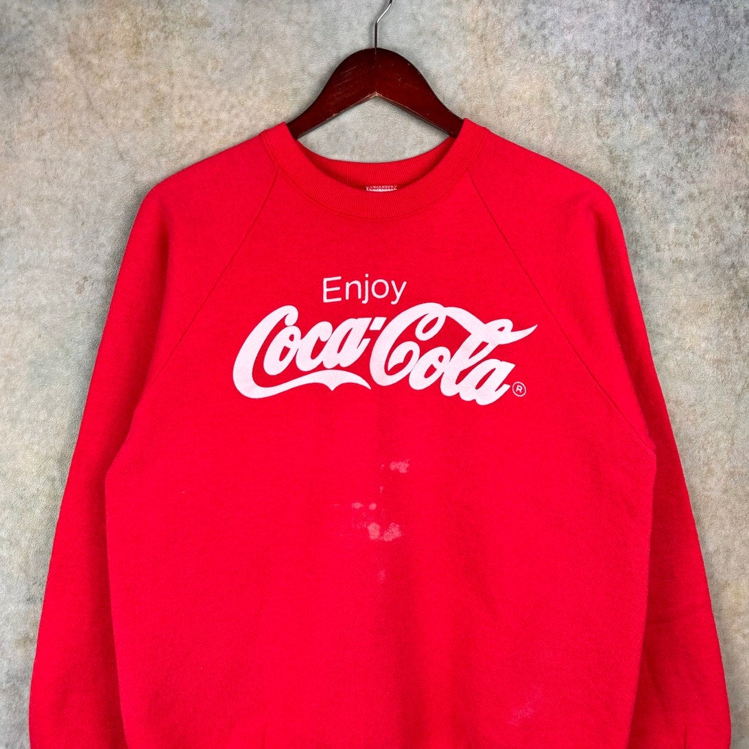 VTG 90s Coca Cola Coke Raglan Sweatshirt L