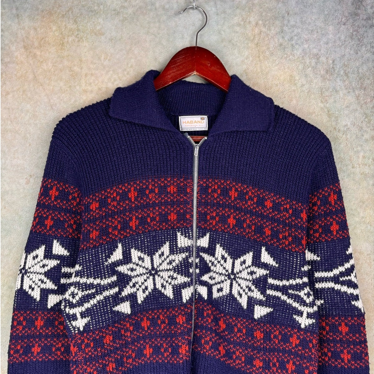 VTG 80s Knit Full Zip Jacket M