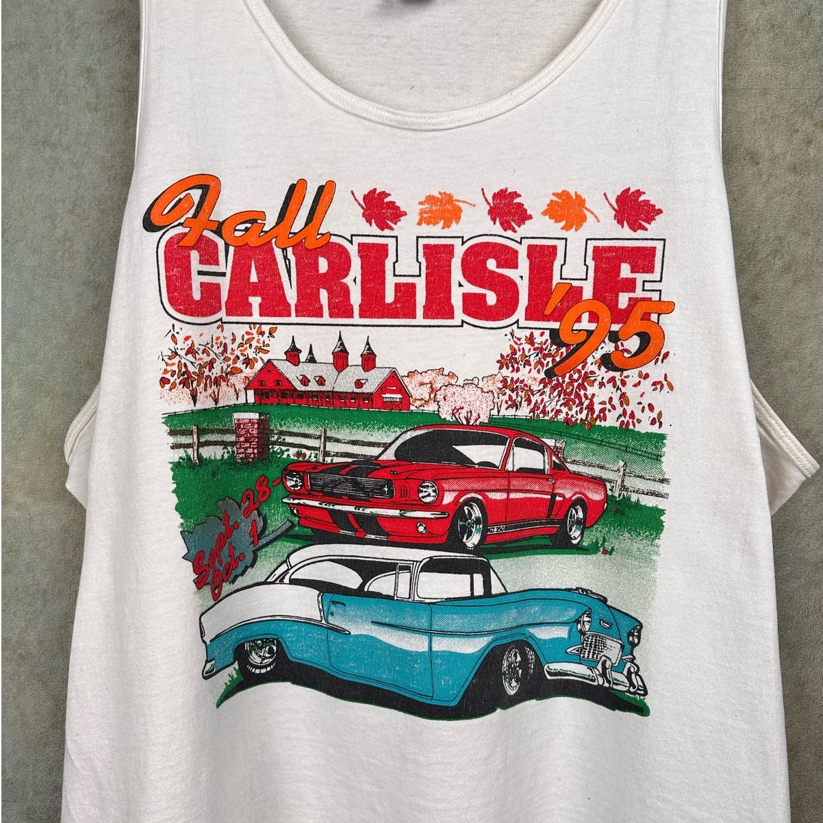 Vintage 90s Retro Car Graphic Tank Top USA Made
