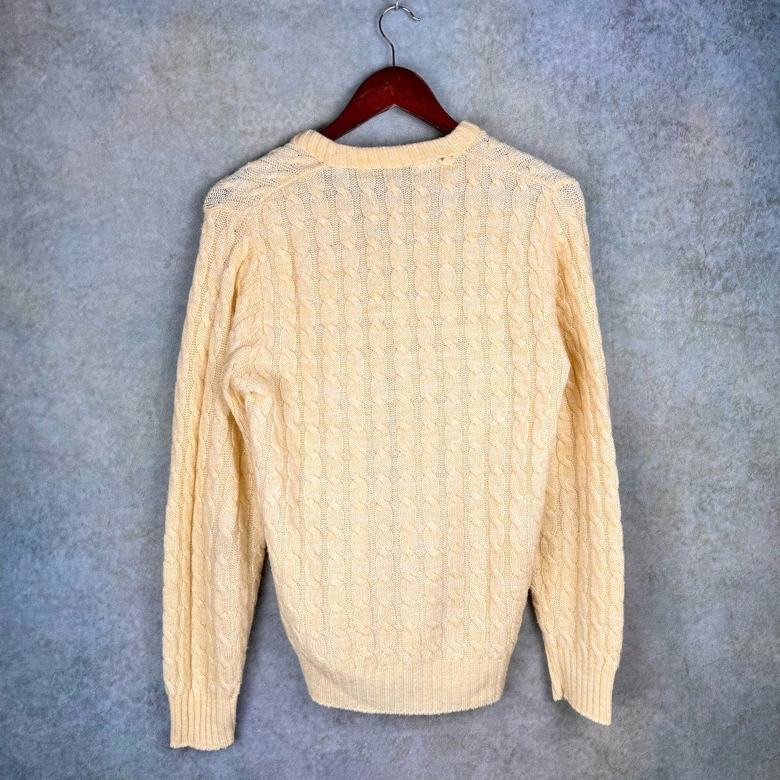 VTG 80s Lord Jeff Cable Knit Sweater S