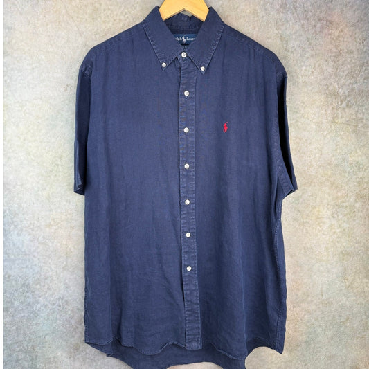 VTG 90s Polo Ralph Lauren 100% Linen Shirt L