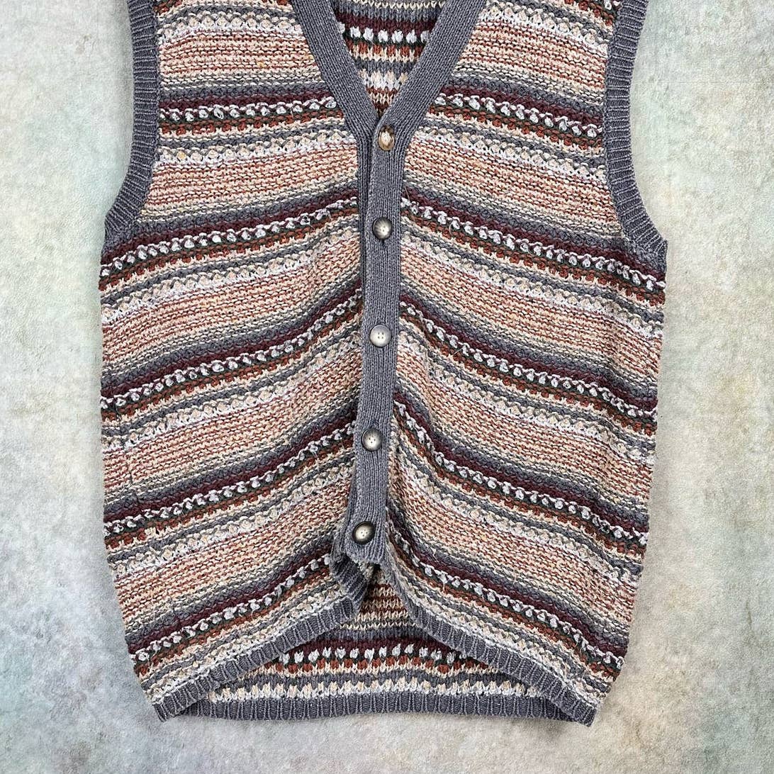 Vintage Knit Cardigan Vest L
