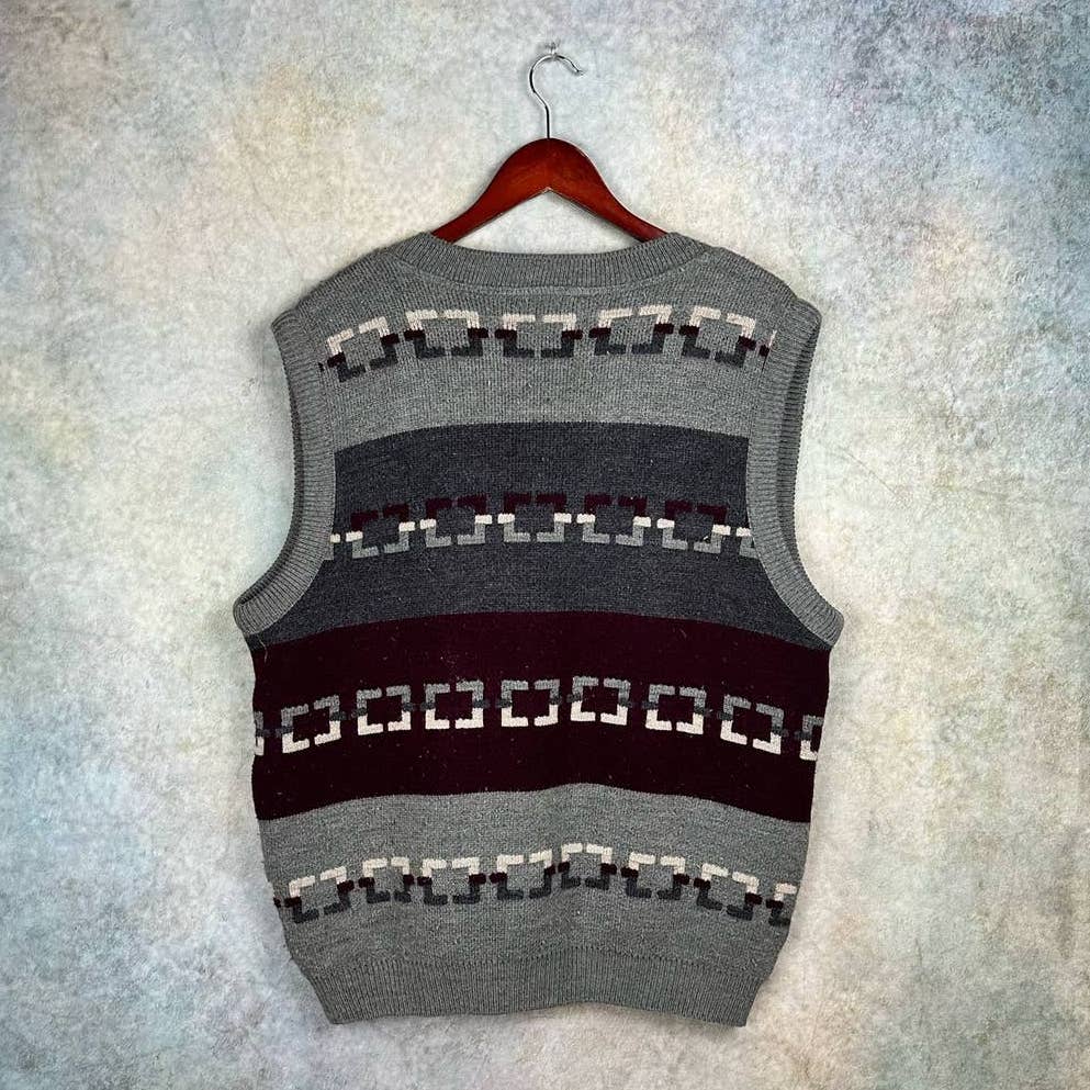 Vintage 90s Knit Cardigan Vest M