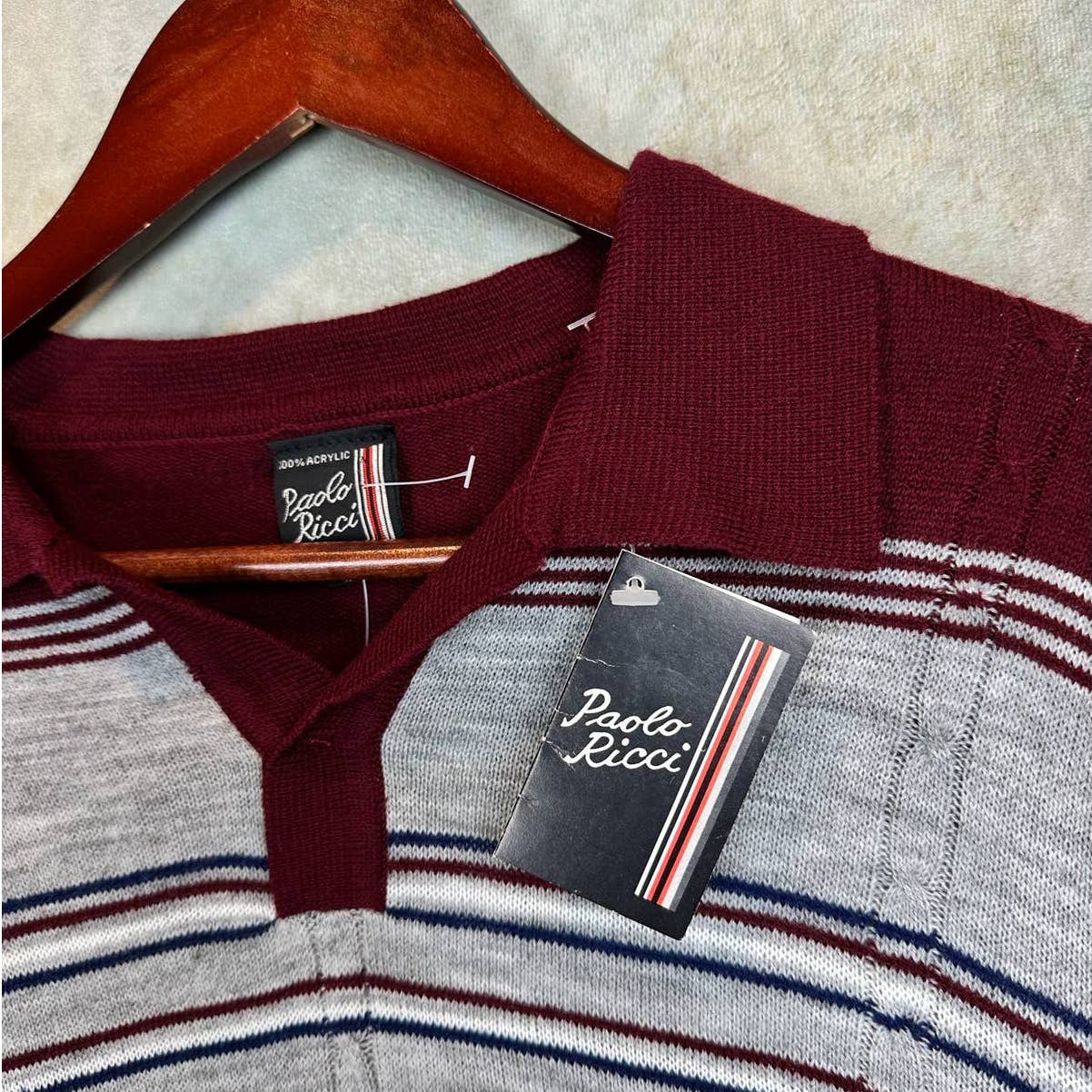 Vintage 80s Knit Collared Sweater S