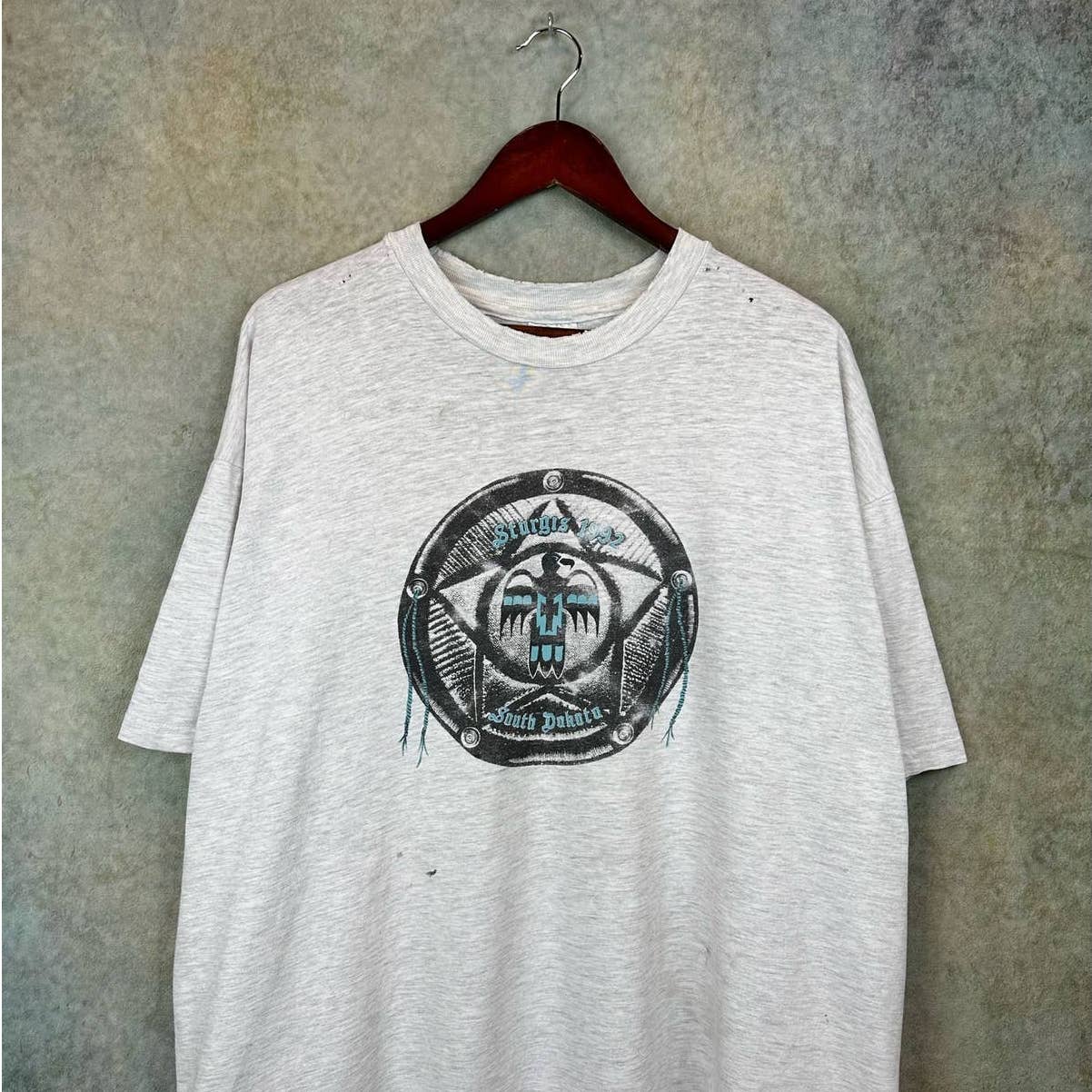 Vintage 90s Sturgis Biker T Shirt Size XXL Gray Motorcycle Bike Week