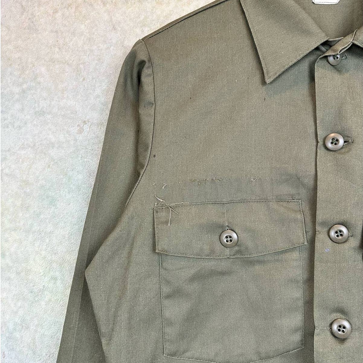 Vintage US Navy Seabees Shirt L Vietnam Era