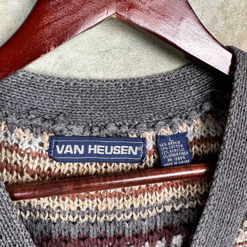 Vintage Knit Cardigan Vest L