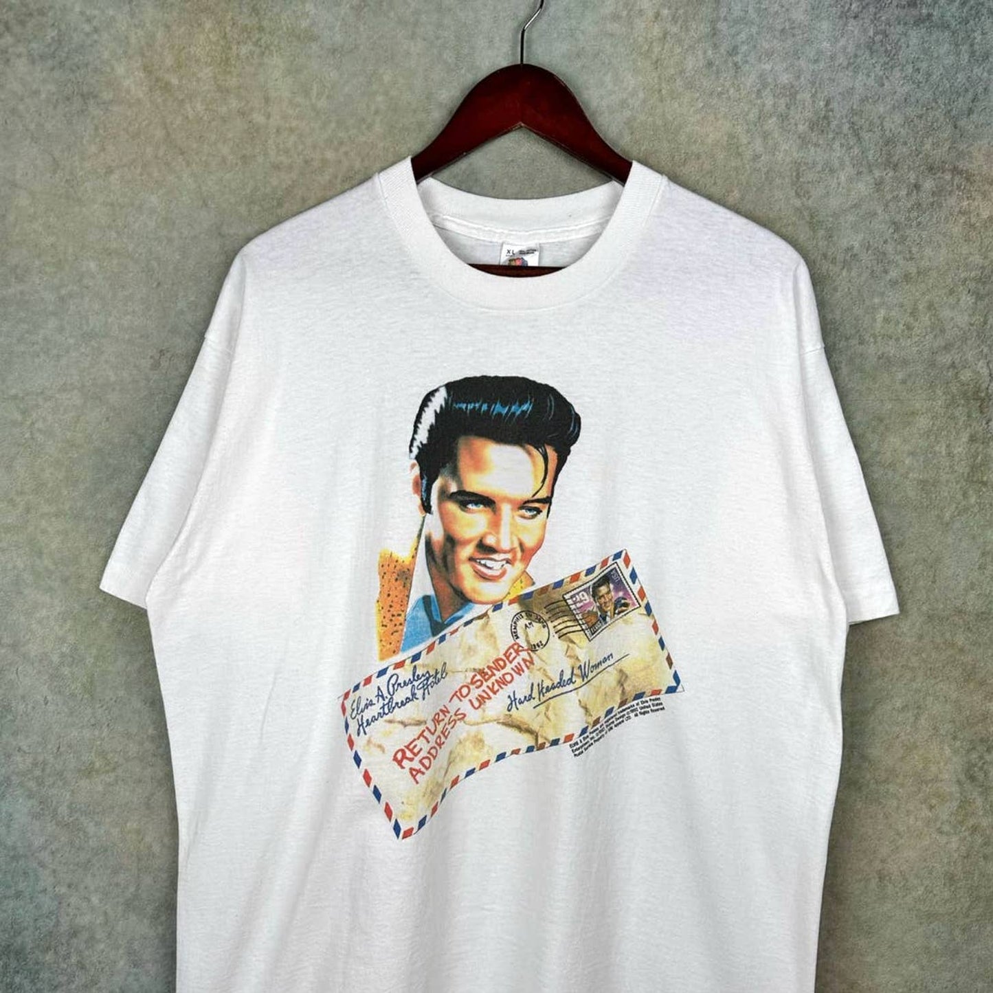 Vintage Elvis Presley Stamp T Shirt XL