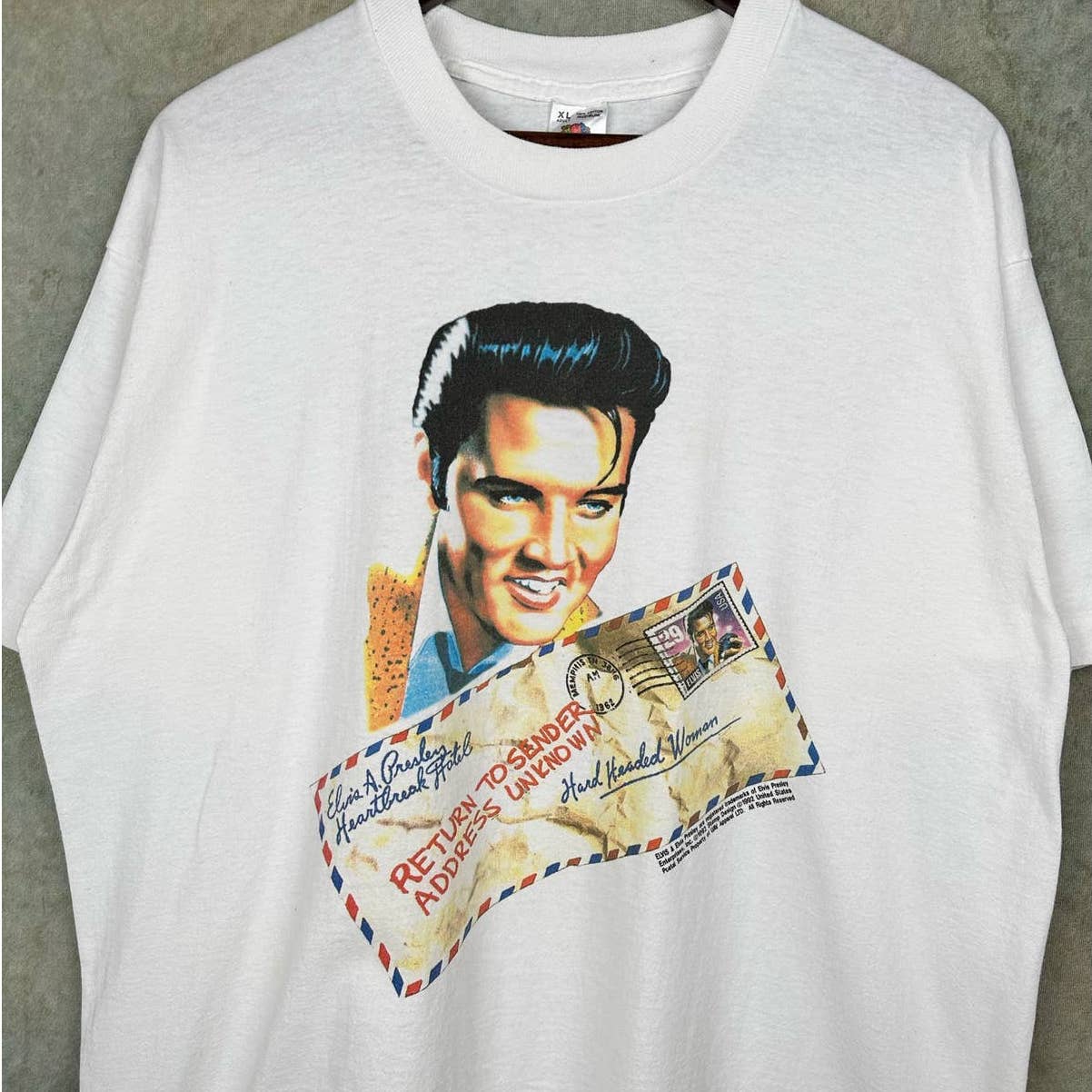 Vintage Elvis Presley Stamp T Shirt XL