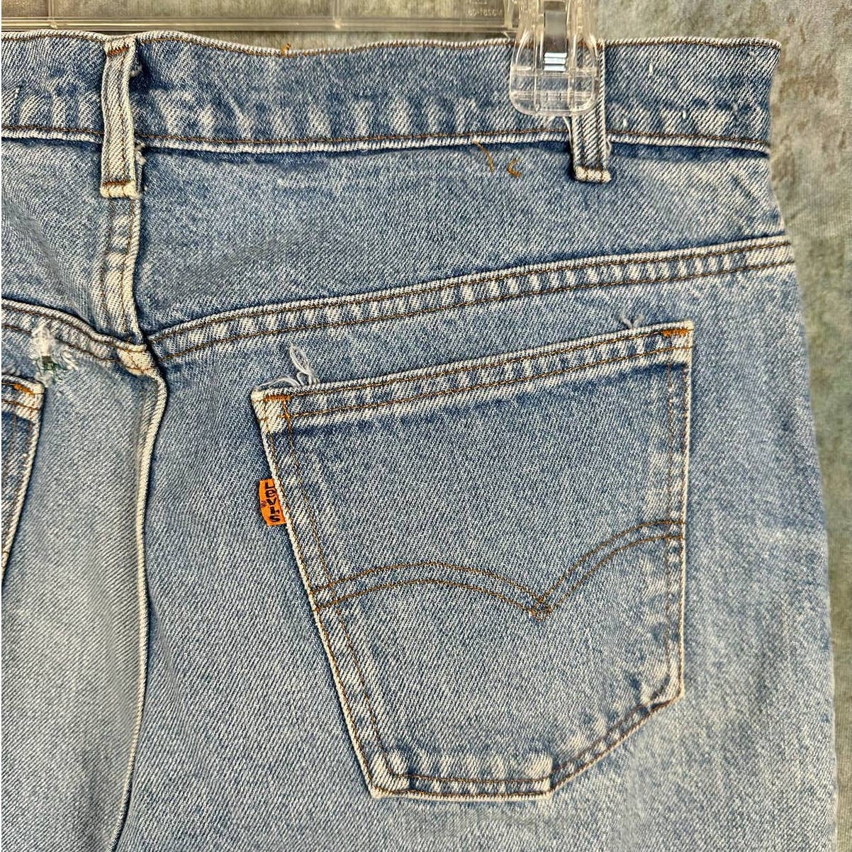 Vintage 80s Levis 505 Denim Jeans 34 x 32 Orange Tab