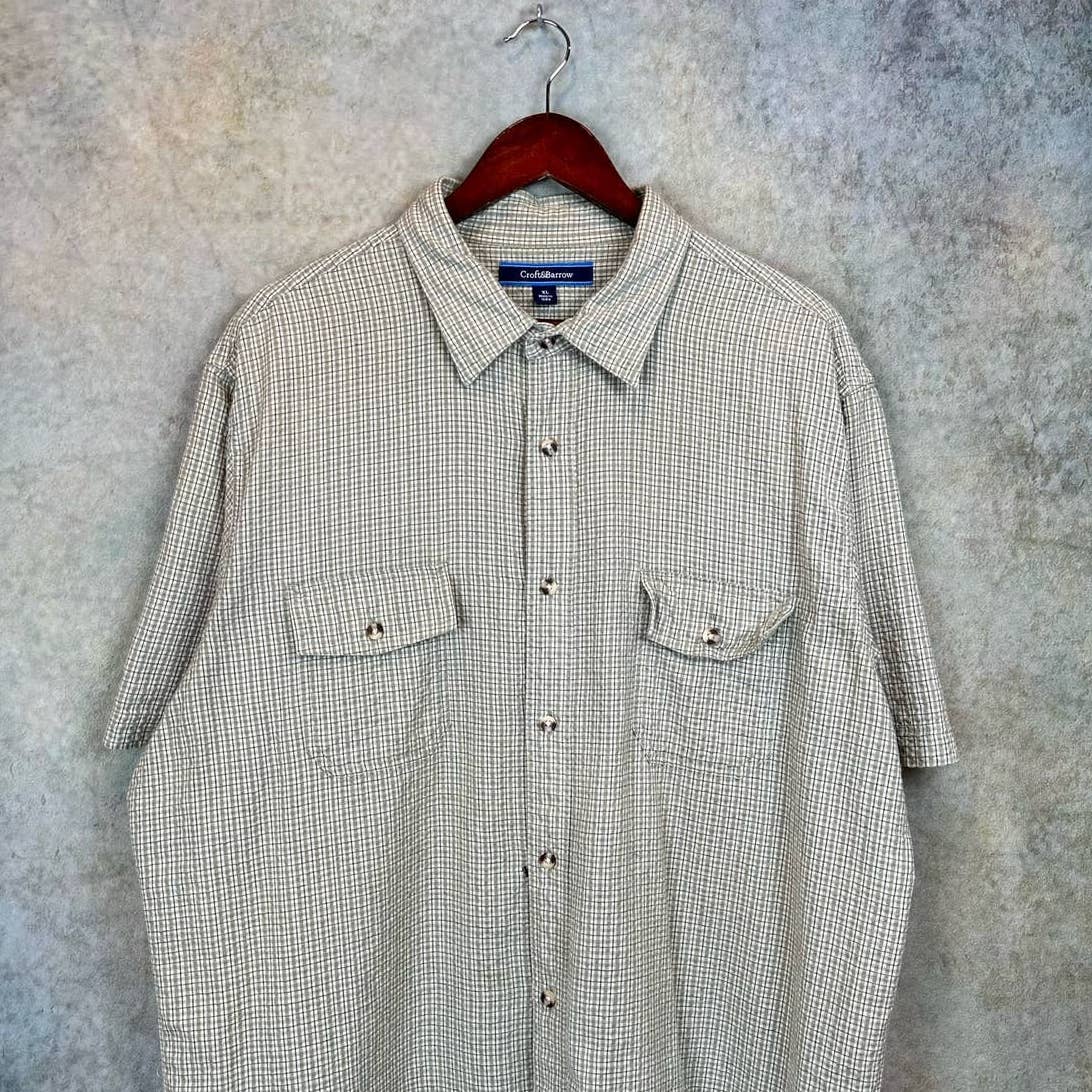 Vintage Plaid Short Sleeve Shirt XL