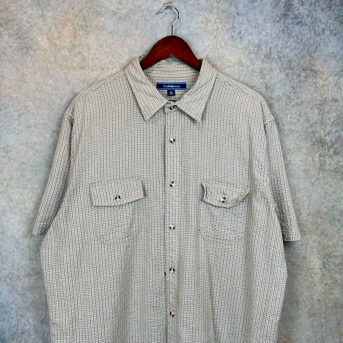 Vintage Plaid Short Sleeve Shirt XL